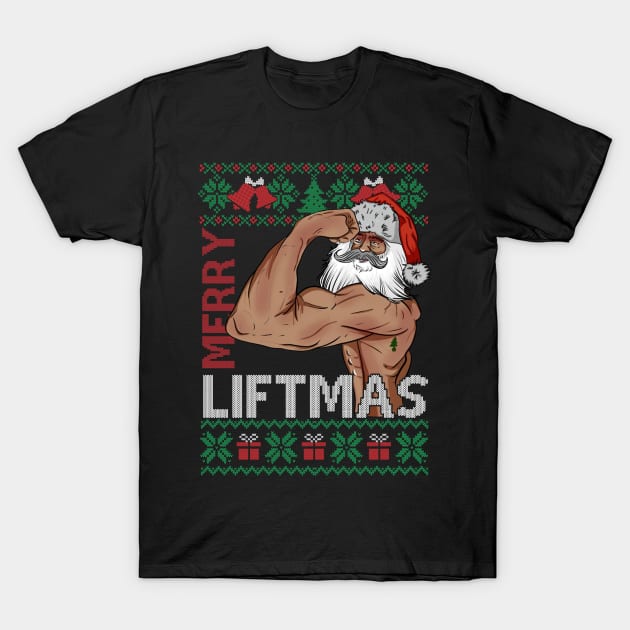 Funny Merry Liftmas Gym Xmas, Santa Gym Christmas T-Shirt by SloanCainm9cmi